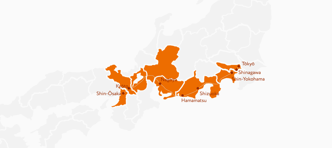 東名阪ネットワークのマップ