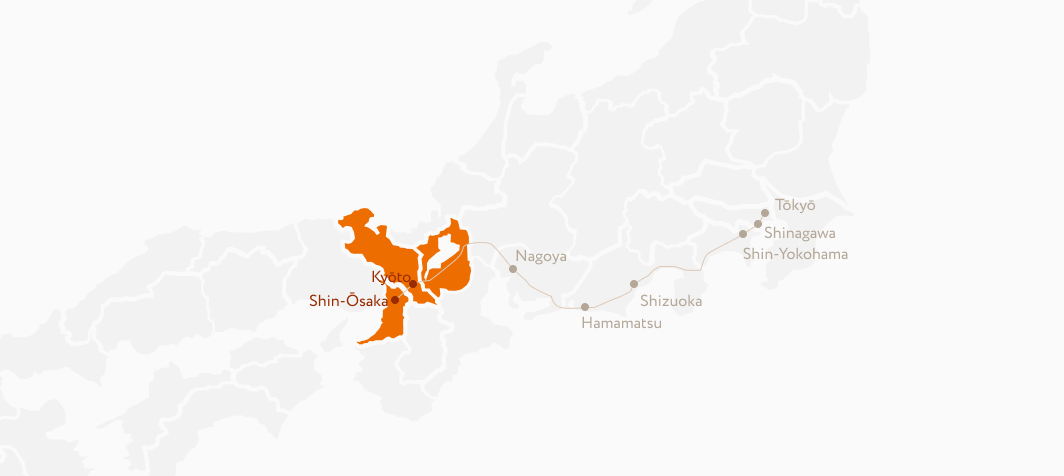 関西エリアのマップ