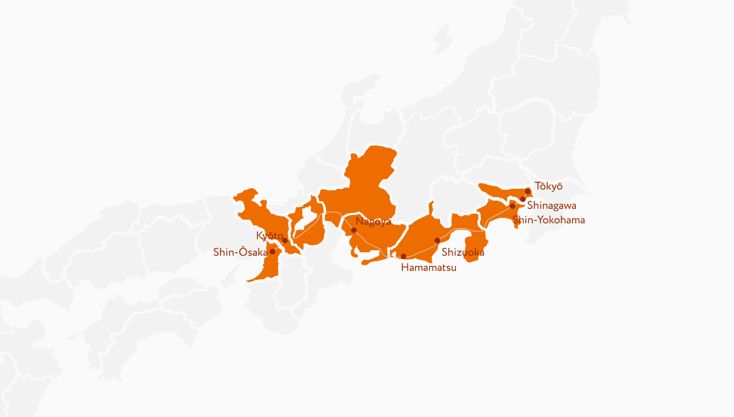 東名阪ネットワークのマップ