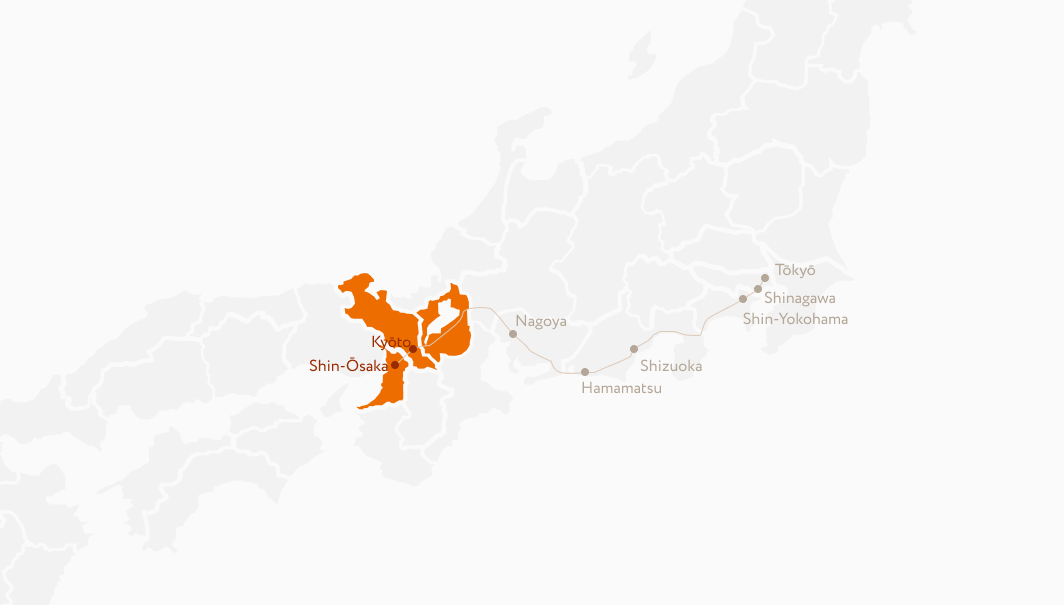 関西エリアのマップ